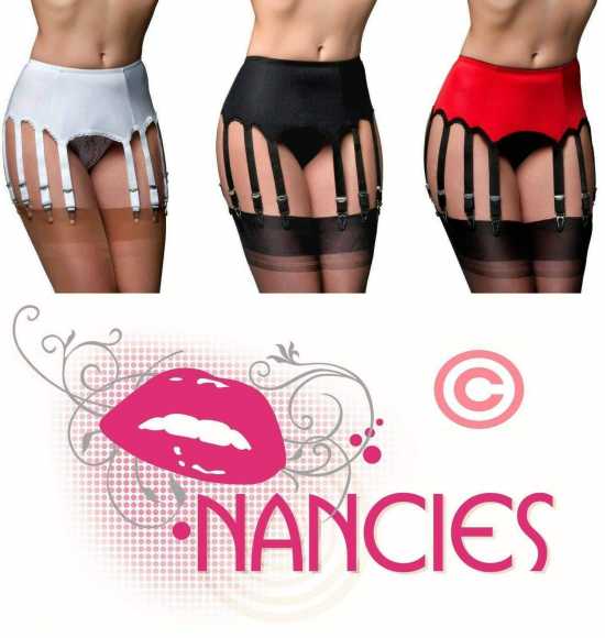 Nancies Lingerie Lycra 12 Strap  Suspender / Garter Belt for Stockings (NL12)