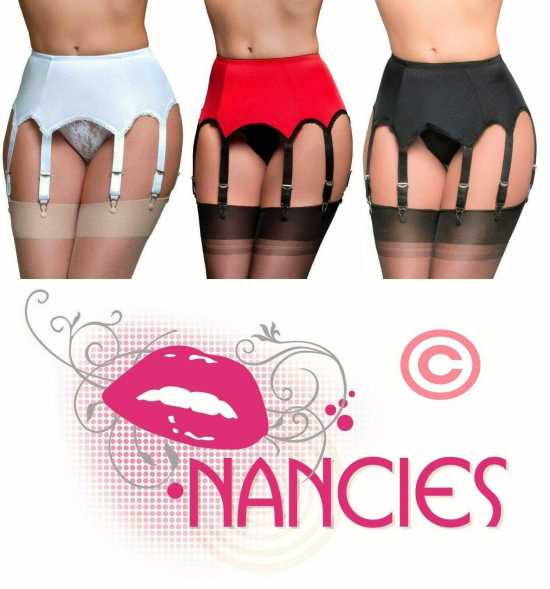 Nancies Lingerie 8 Strap Lycra Panel Suspender Belt for Stockings ( NL3 )