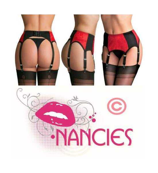 Nancies Lingerie 6 Strap Lace Suspender / Garter Belt for Stockings (NL15)