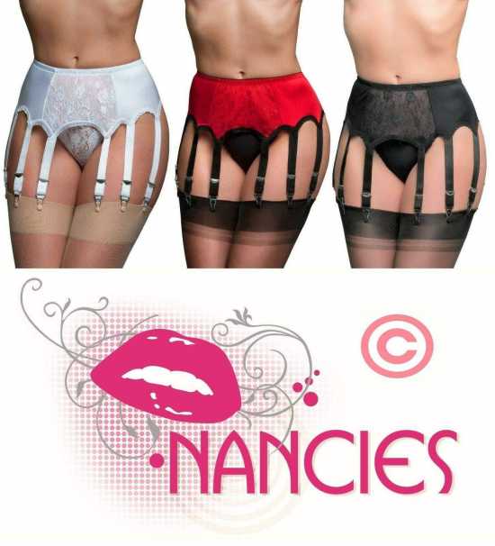 Nancies Lingerie Lace 10 Strap Suspender / Garter Belt for Stockings (NL10)