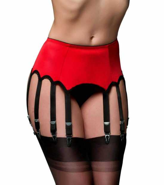 Nancies Lingerie Lycra 12 Strap  Suspender / Garter Belt for Stockings (NL12)