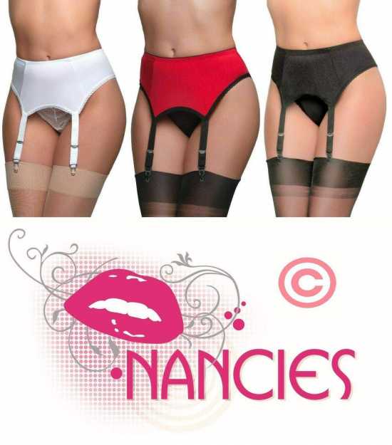 Nancies Lingerie Lycra 4 Strap Suspender / Garter Belt for Stockings (NL6)