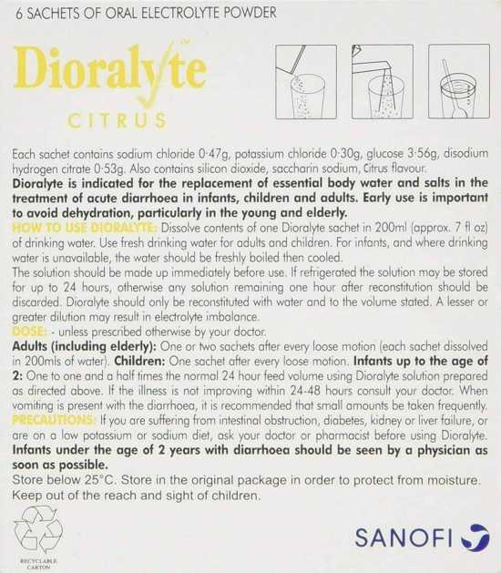 Dioralyte Supplement Replacement of Lost Body Water & Salts Sachets - Citrus