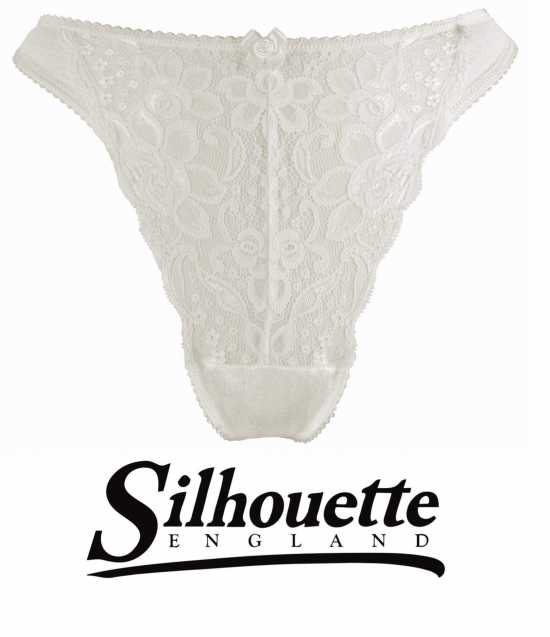 Silhouette Lingerie ‘Paysanne Collection’ White Floral Lace Thong Style...