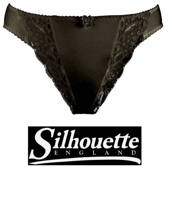 Silhouette Lingerie ‘Paysanne Collection’ Black Floral Lace Brief Style...