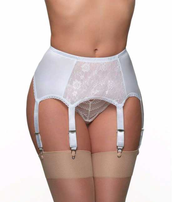 Nancies Lingerie 6 Strap Suspender / Garter Belt with Lace for Stockings (NL8)