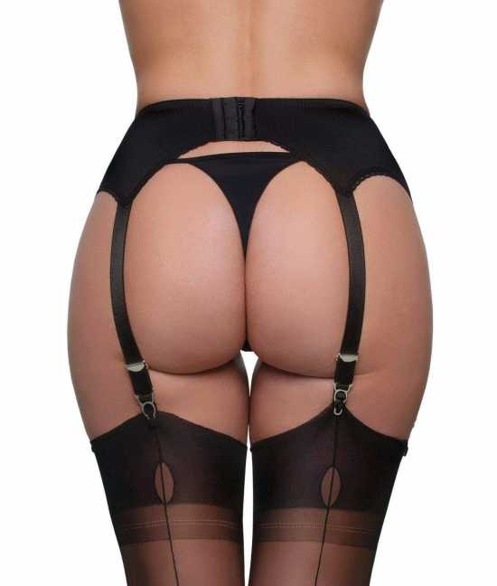 Nancies Lingerie 6 Strap Suspender / Garter Belt with Lace for Stockings (NL8)