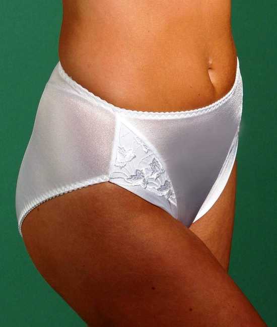 Silhouette Lingerie ‘Cascade Collection’ White Shiny Satin Brief (3103w)