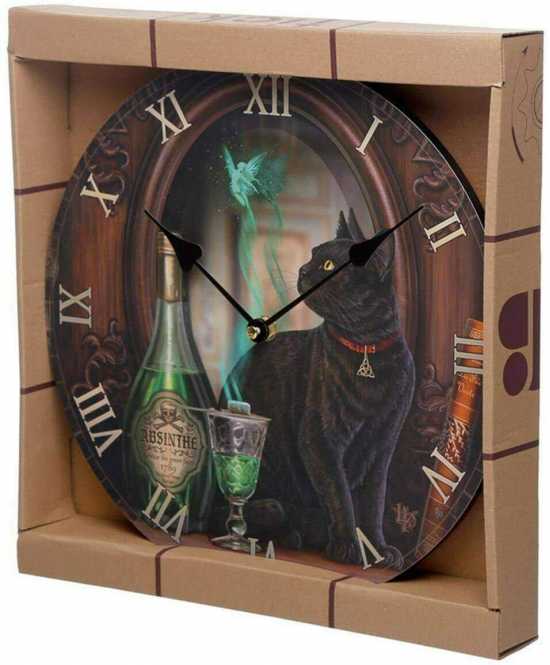 Decorative Black Cat Absinthe Lisa Parker Wall Clock Animal Watch Room Gift