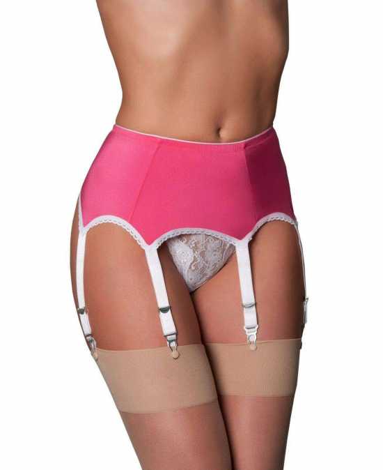 Nancies Lingerie Pink Lycra Strap Suspender Garter Belt For Stockings Nl