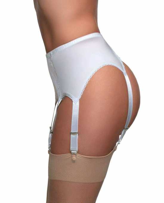 Nancies Lingerie 6 Strap Suspender / Garter Belt with Lace for Stockings (NL8)