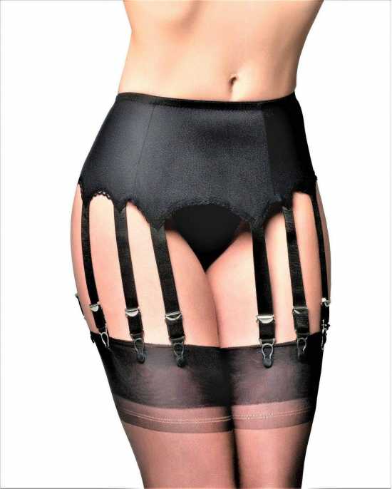 Nancies Lingerie Lycra 12 Strap  Suspender / Garter Belt for Stockings (NL12)