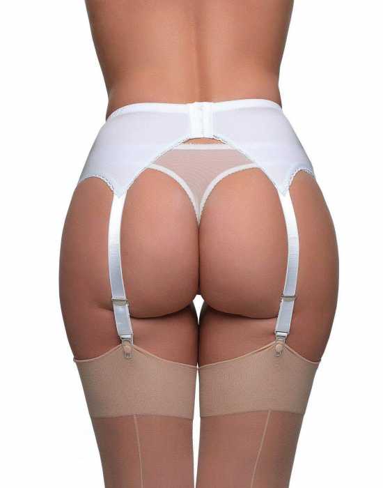 Nancies Lingerie Lycra 4 Strap Suspender / Garter Belt for Stockings (NL6)