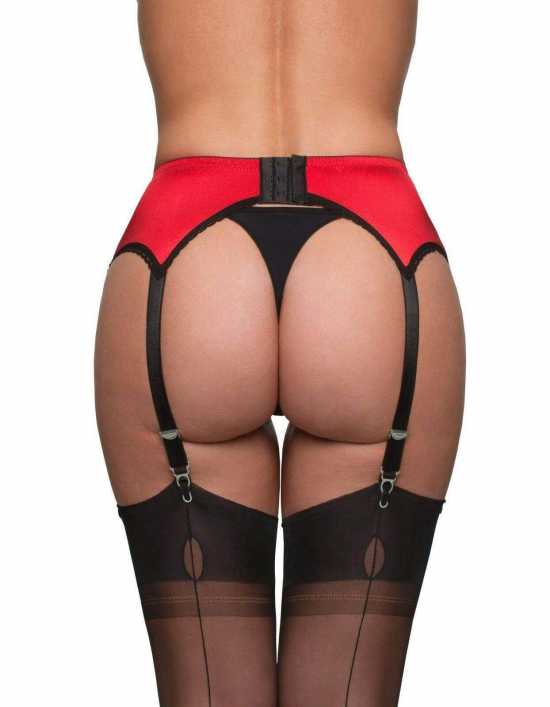 Nancies Lingerie 6 Strap Suspender / Garter Belt with Lace for Stockings (NL8)