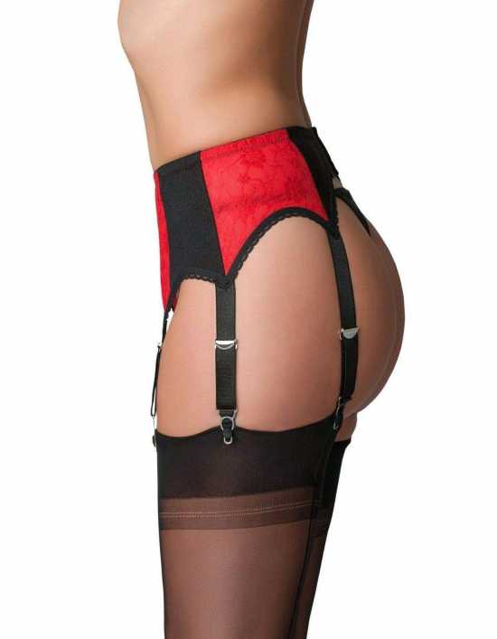 Nancies Lingerie 6 Strap Lace Suspender / Garter Belt for Stockings (NL15)