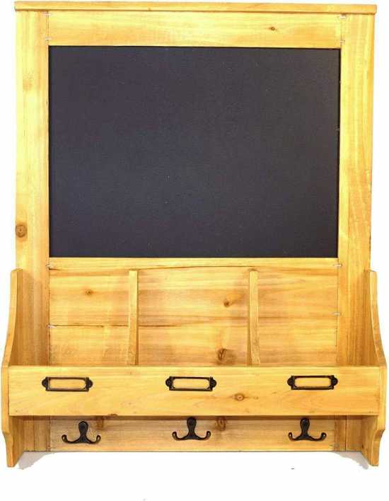 Chalkboard with Hooks and Post Space blackboard Storage Wood Frame Gift Decor