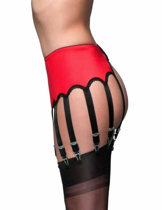 Nancies Lingerie Lycra 12 Strap  Suspender / Garter Belt for Stockings (NL12)