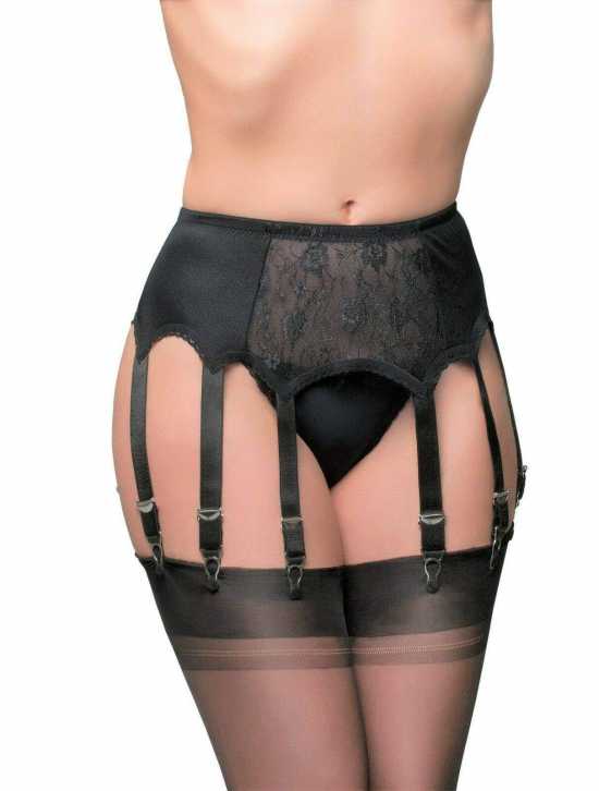 Nancies Lingerie Lace 10 Strap Suspender / Garter Belt for Stockings (NL10)