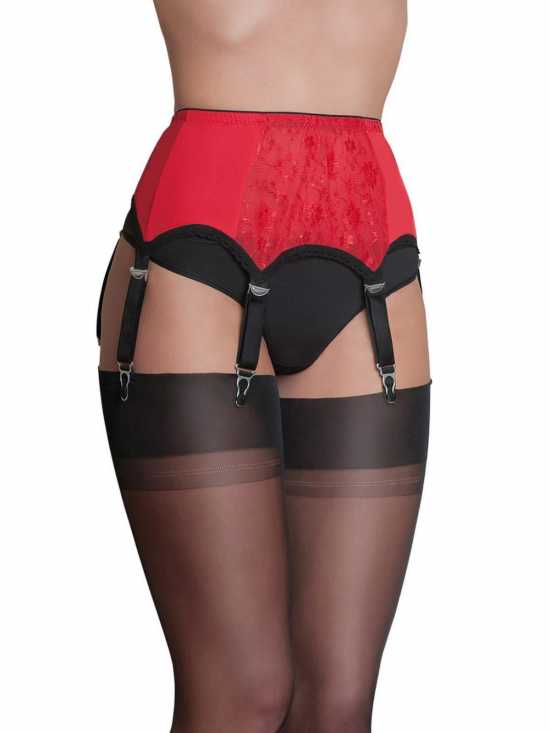 Nancies Lingerie 6 Strap Lace Suspender / Garter Belt for Stockings (NL1)