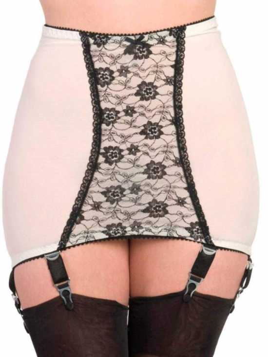 Nancies Lingerie Longline Lace Shaper Girdle with Garters for Stockings (NLpg6)