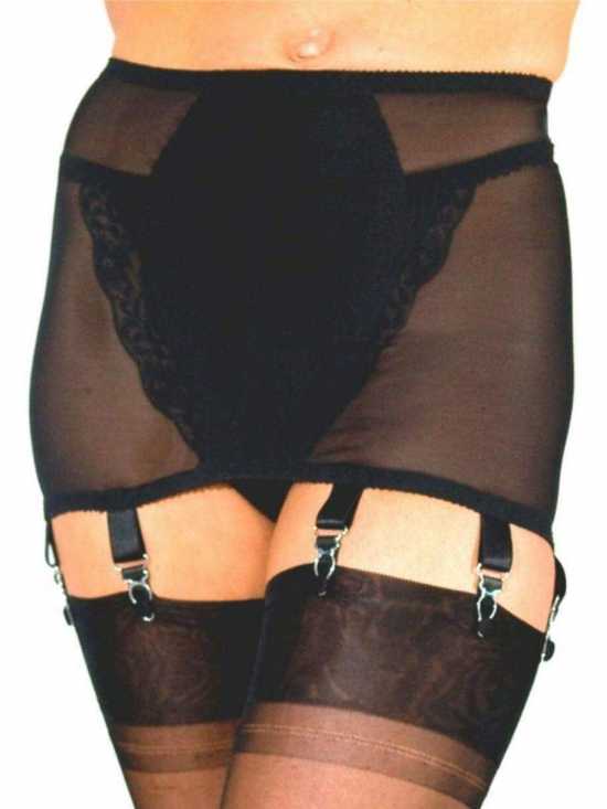 Nancies Lingerie 8 Strap Powermesh Girdle with Garters for Stockings (NLpg8)