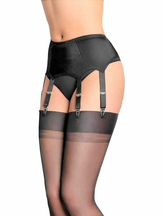 Nancies Lingerie Lycra 6 Strap Suspender / Garter Belt for Stockings (NL2)