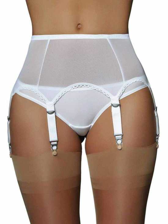 Nancies Lingerie 6 Strap Powermesh Suspender / Garter Belt for Stockings (NL61)