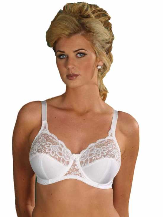 Silhouette Lingerie ‘Paysanne Collection’ White Lace Underwired Full Cup Bra...