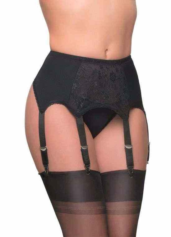 Nancies Lingerie 6 Strap Suspender / Garter Belt with Lace for Stockings (NL8)