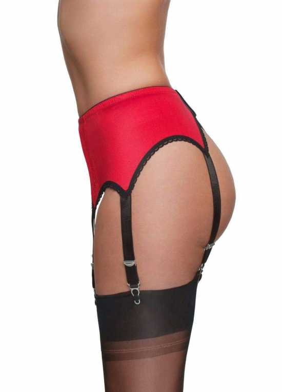 Nancies Lingerie 6 Strap Suspender / Garter Belt with Lace for Stockings (NL8)