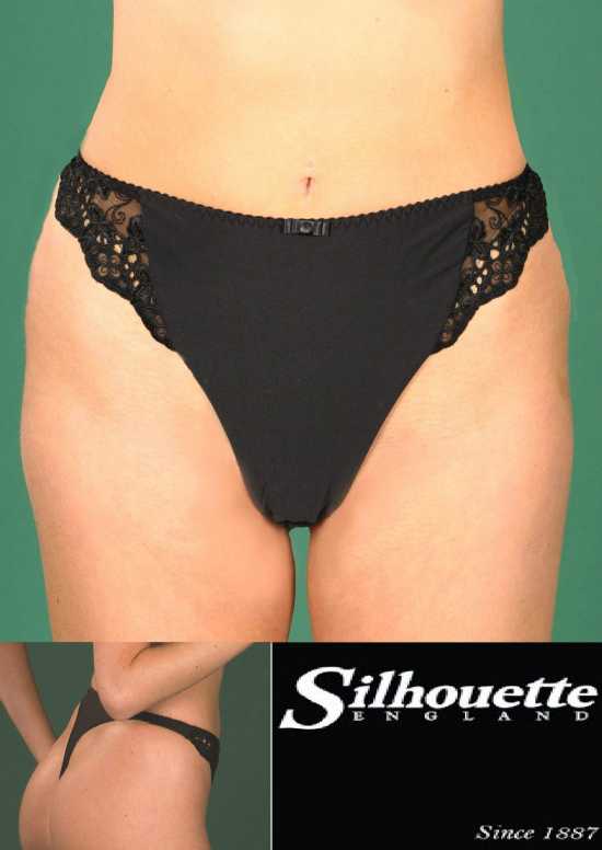 Silhouette Lingerie 'Euphoria Collection' Black Thong Knickers with Lace...