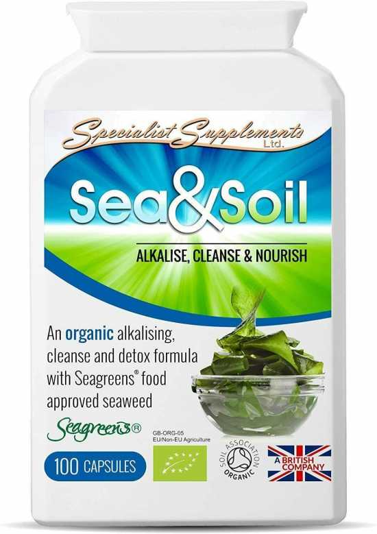 Sea and Soil 100 Capsules Organic alkalising and detox formula antioxidants