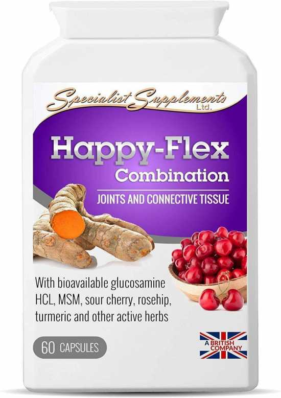 Happy-Flex Combination 60 Capsules Panax Ginseng Glucosamine Kelp MSM Turmeric