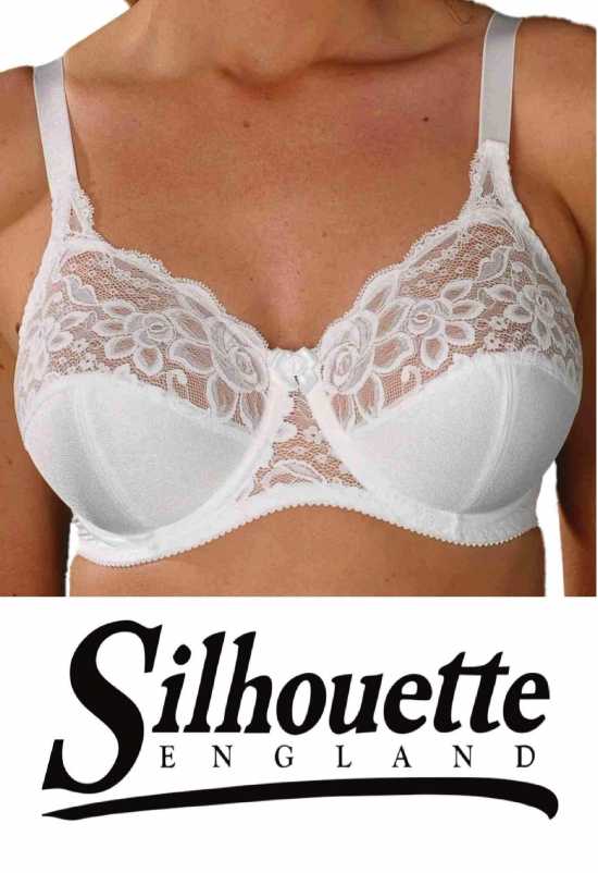 Silhouette Lingerie ‘Paysanne Collection’ White Lace Underwired Full Cup Bra...