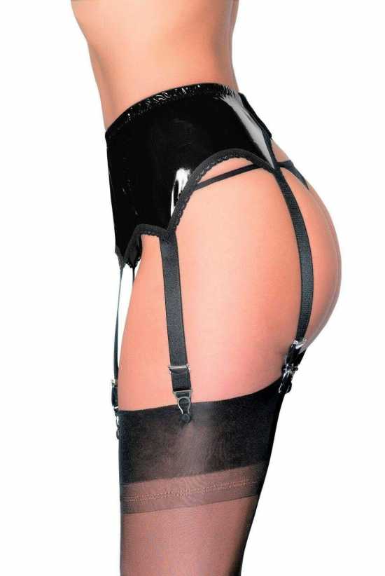 Nancies Lingerie Erotic 6 Strap PVC Suspender / Garter Belt for Stockings (NL53)